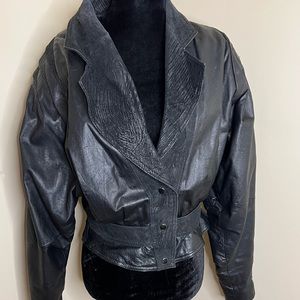 Vintage Leather Bomber Jacket